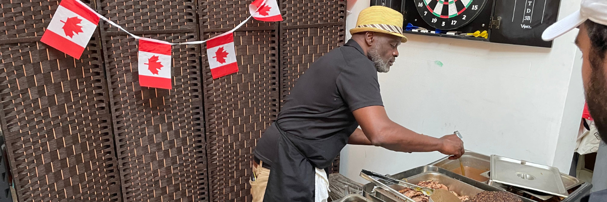 BBQ being served at Nickel 9 Distillery's annual Canada Day Party