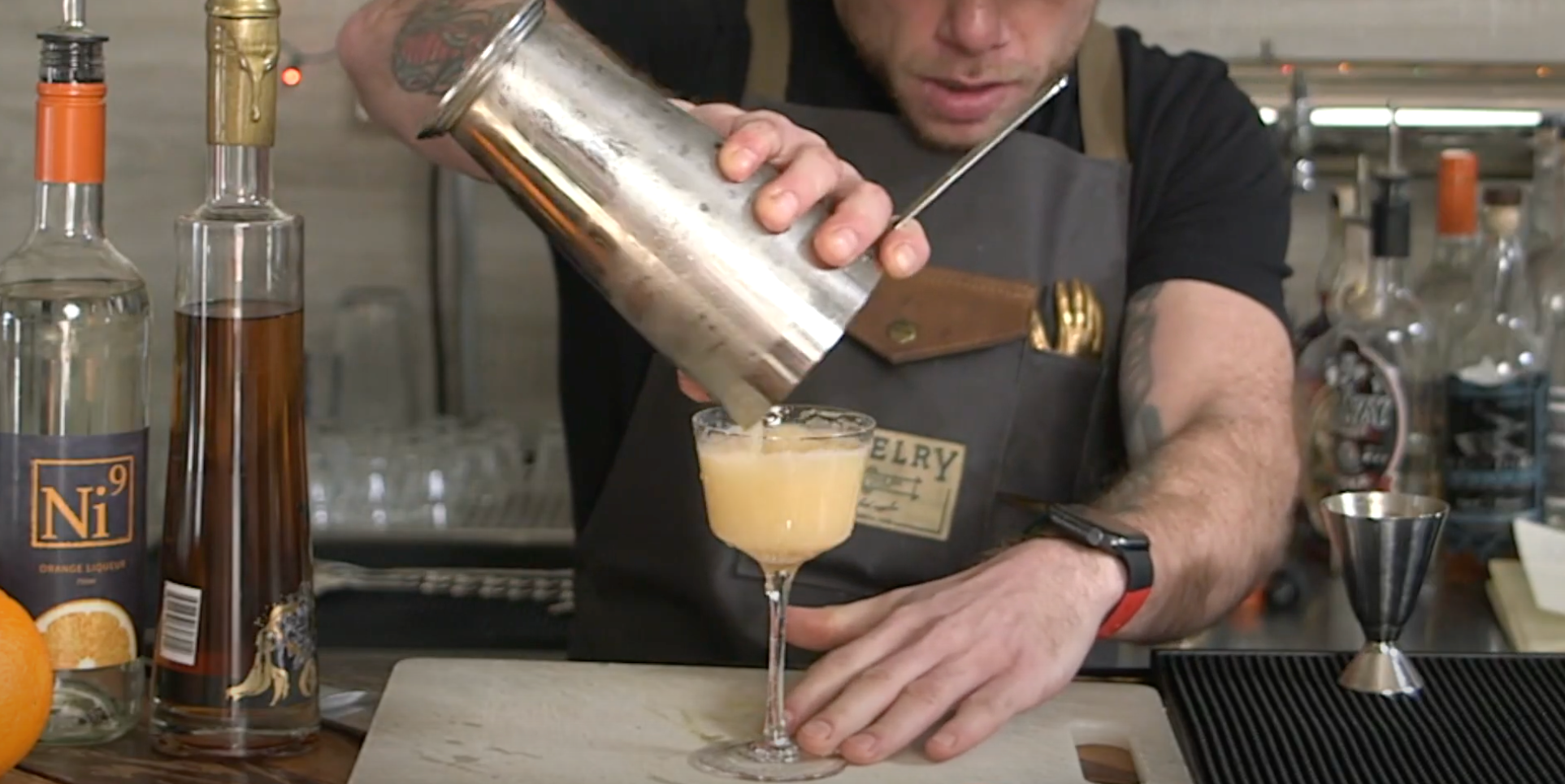 Load video: Sidecar cocktail walkthrough at Nickel 9 Distillery